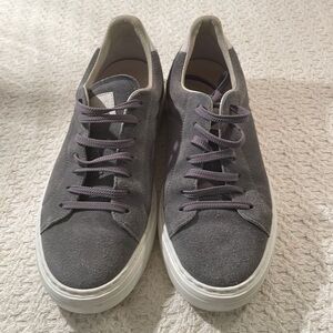 Brunello Cucinelli Gray Suede Lace Up Sneakers
